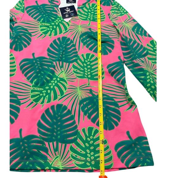 NWT Sailor-Sailor Tunic Palm Print SPF 50 3/4 sleeve Blouse Tropical Medium - Picture 7 of 7
